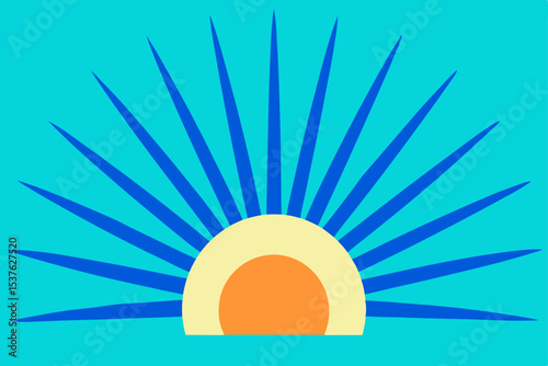 Vibrant Sunrise A Colorful Sunburst Illustration