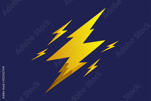 Golden Lightning Bolt Power, Energy, and Speed Symbol