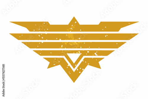 Abstract Golden Wings Emblem Grunge Texture Design