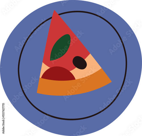 Geometric Pizza Slice on Plate