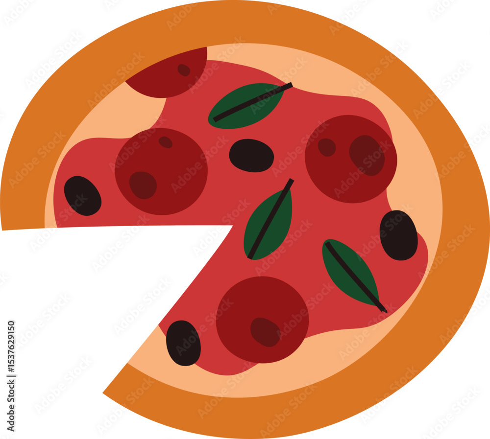 Fototapeta premium Pizza Slice with Toppings