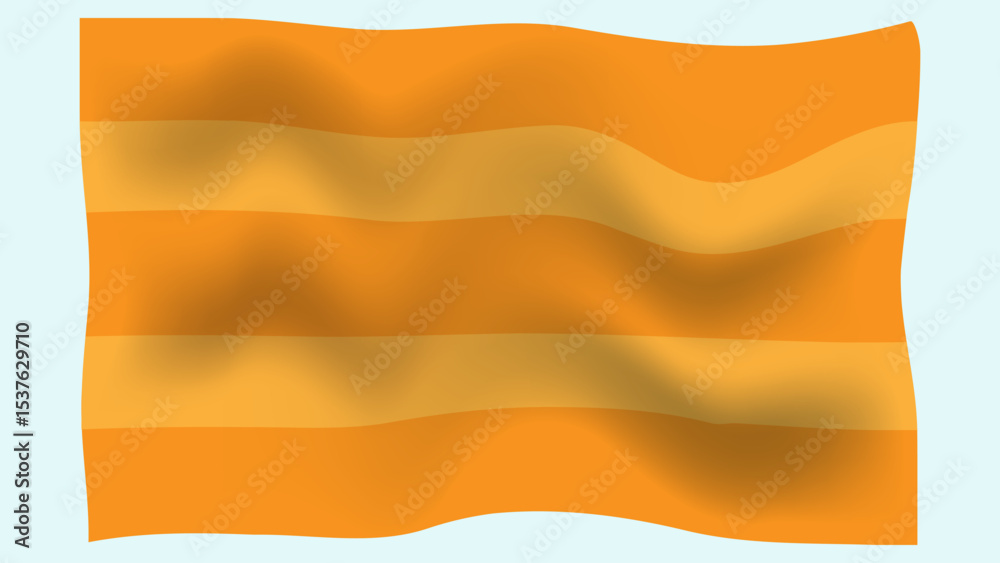 Obraz premium Orange pattern on a seamless background with stripes and wavy lines. Wrinkled orange striped fabric with shadows.