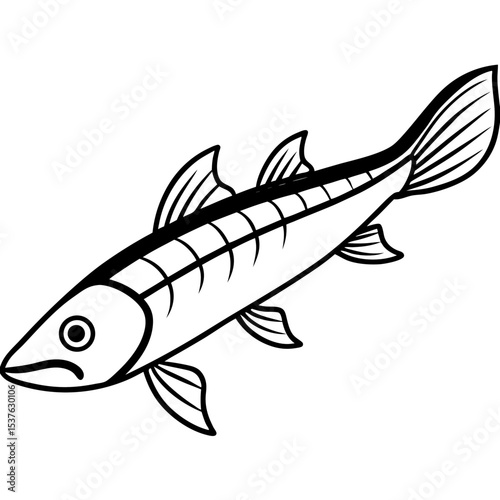 Simple Bichir Vector on White