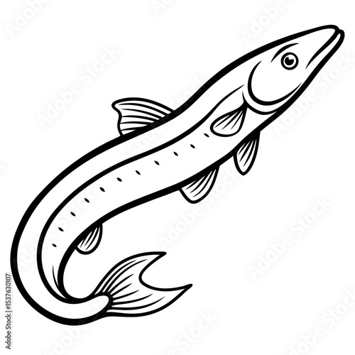 Simple Bichir Vector on White