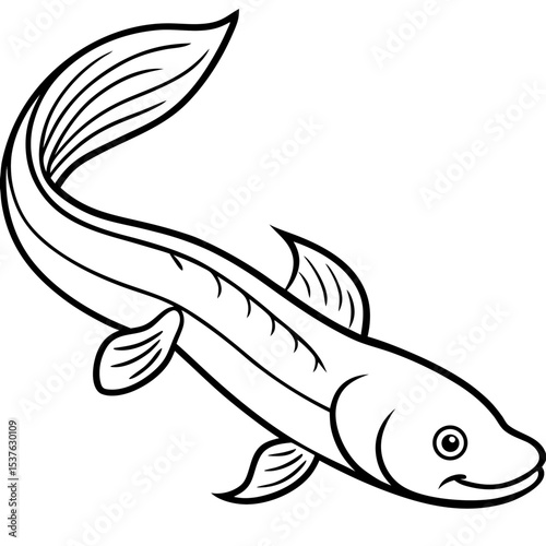 Simple Bichir Vector on White