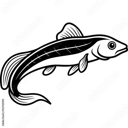 Simple Bichir Vector on White