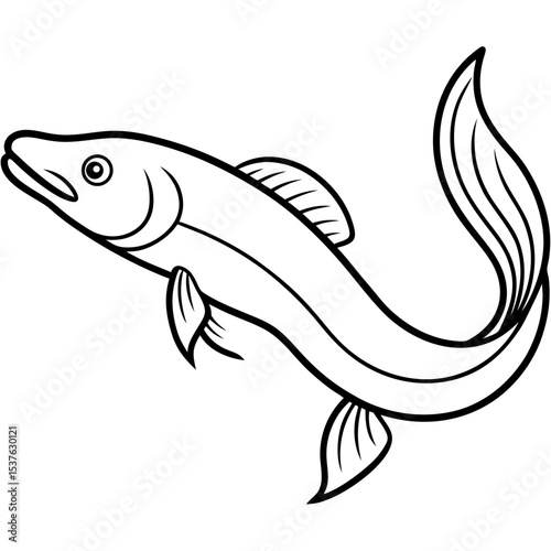 Simple Bichir Vector on White