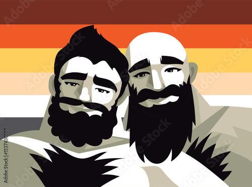pride gay happy bear couple