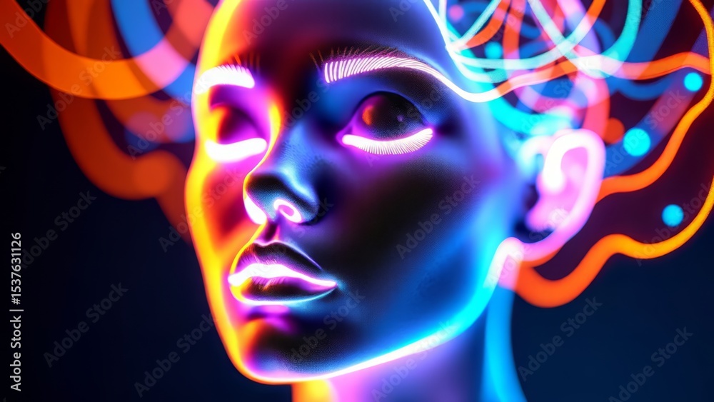 Ai mindscape: neon futuristic portrait Ai mindscape: neon futuristic portrait