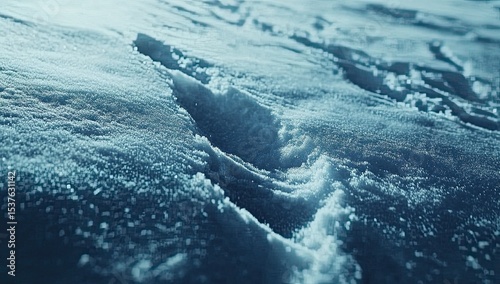 A close-up of snow-covered ground