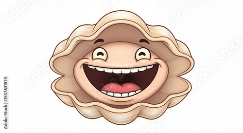 Smiling clam illustration