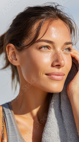 Sweat proof spf reapplication for post workout athletic skincare routine
