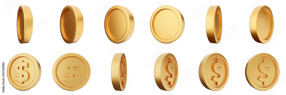 3d coin finance investment wealth payment income money dollar icon set bundle illustration 3d coin finance investment wealth payment income money dollar icon set bundle illustration