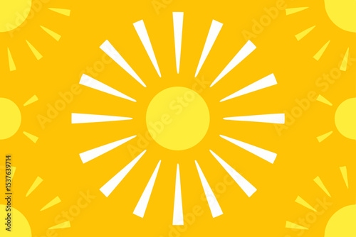 Vibrant Sunburst Pattern Sunny Yellow and White Rays Design