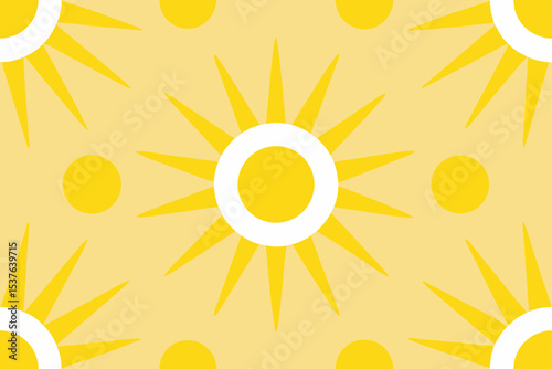 Sunshine Burst A Vibrant Yellow Sun and Circle Pattern Design