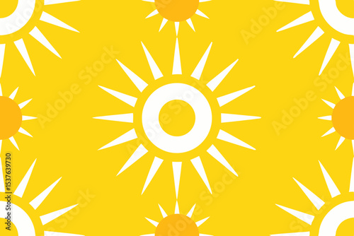 Radiant Sunburst Pattern A Seamless Yellow and White Design