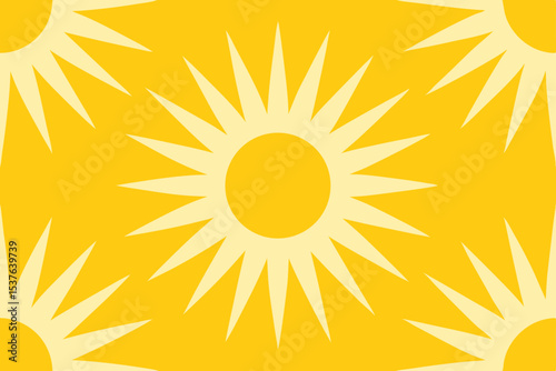 Radiant Sunburst Pattern A Seamless Yellow and Gold Design