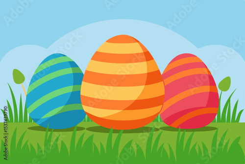 Vibrant Easter Eggs A Colorful Spring Celebration