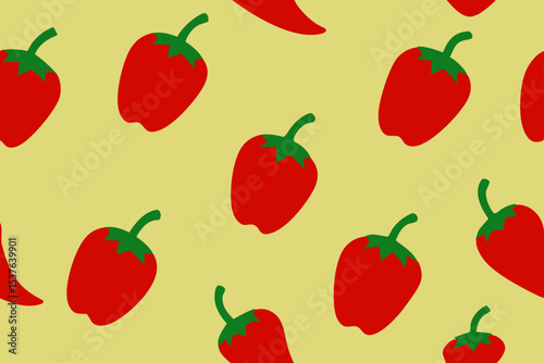 Vibrant Red Peppers Seamless Pattern A Spicy Design for Culinary or Kitchen Projects