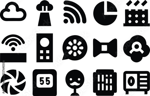 Outline air quality icons set isolated on transparent background