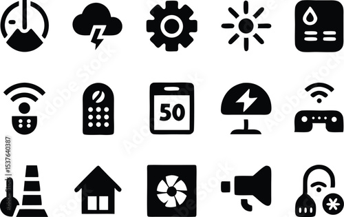 Air quality outline icons set isolated on transparent background