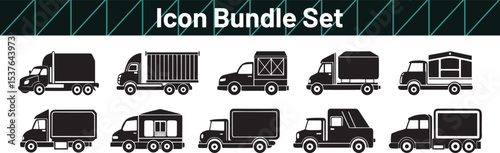 Truck and Delivery Vehicle Icon Set