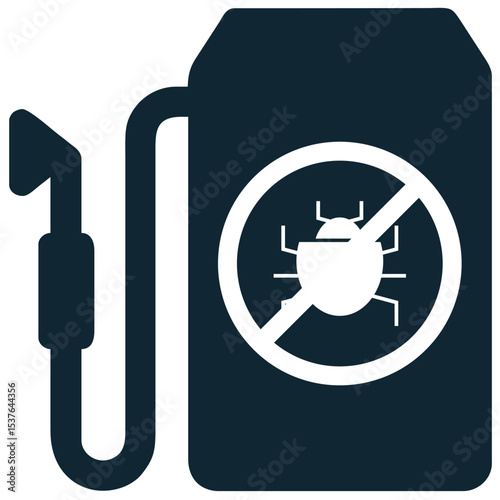 Pesticides icon vector depicting chemical use for crop protection. Ideal for illustrating pest control, disease prevention, and agricultural chemical applications for healthy plants.
