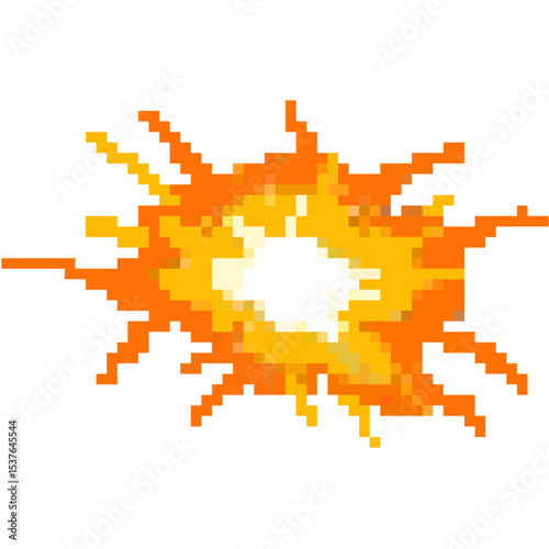Pixel exploding vector, showcasing a digital, fragmented burst. Excellent for dynamic effects, game animations, abstract backgrounds, or highlighting impact in tech and creative projects.