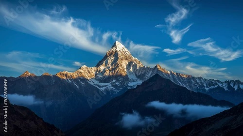 Majestic Himalayan Peak at Sunrise Breathtaking Mountain Landscape