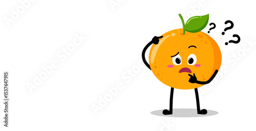 Cute Hand Drawn Orange  Face Unsure Questioning