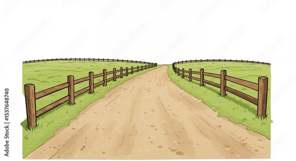 Fototapeta premium Rural path through fields