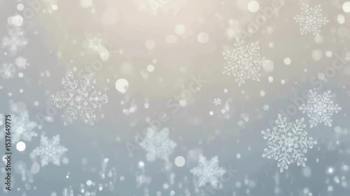 Sparkling Winter Snowflakes Background Silver and White Festive Design