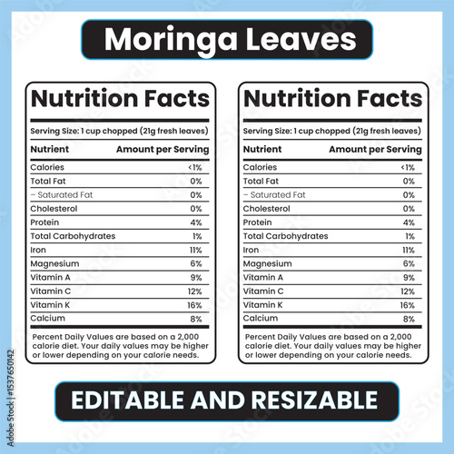 moringa leaves nutrition facts,
moringa nutrition label,
superfood leaves nutrition,
moringa vitamins and minerals,
plant-based nutrition,
antioxidant rich leaves,