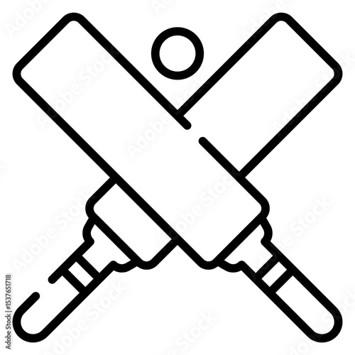 Cricket line icon