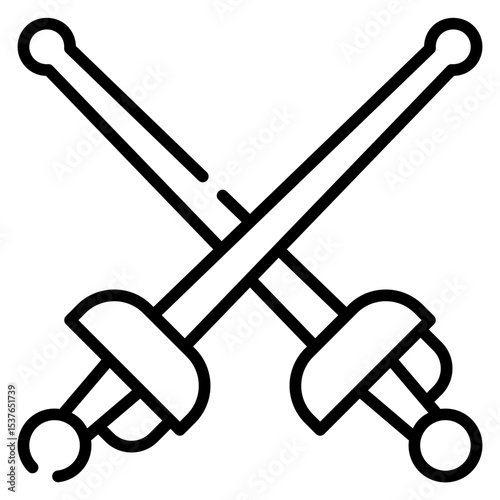 Fencing Sport line icon