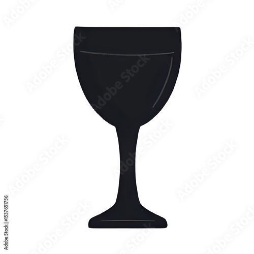 Isolated black wine glass illustration for wine tasting event and drink presentation use silhouette