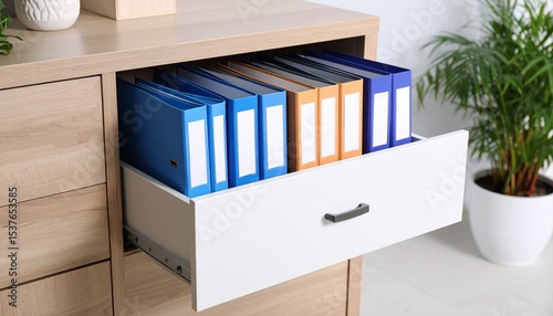 Organized Office Files in Drawer Efficient Storage and Management