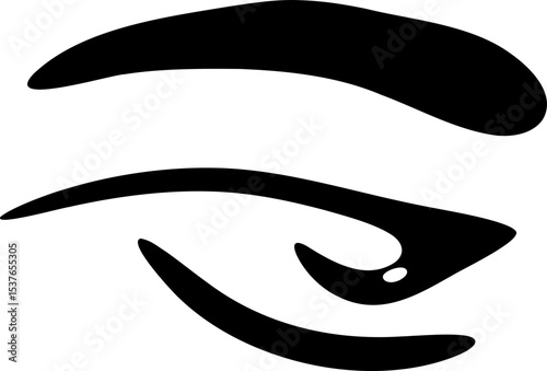 elegant enigmatic angry serious vector illustration of a face