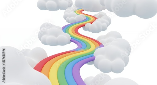Rainbow path through clouds