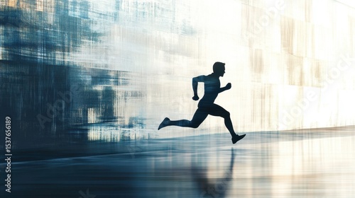Running Man Silhouette  Abstract Motion  Speed  Fitness