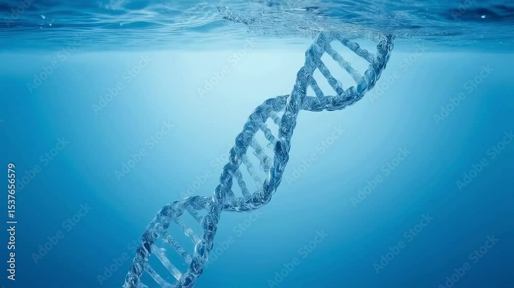 Underwater DNA Double Helix Genetic Code in Aquatic Environment