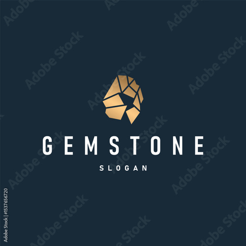 gemstone logo design natural gemstone chunks with a modern simple line concept as a symbol of jewelry simple illustration template