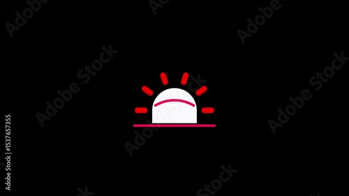 idea lightbulb animation with line doodle cartoon flat style black screen background.
