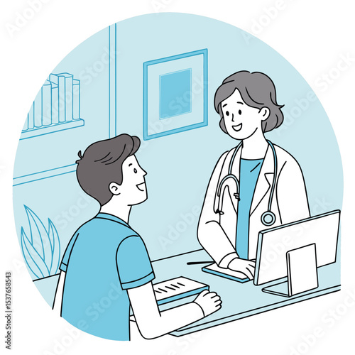 Doctor giving health advice – friendly modern style