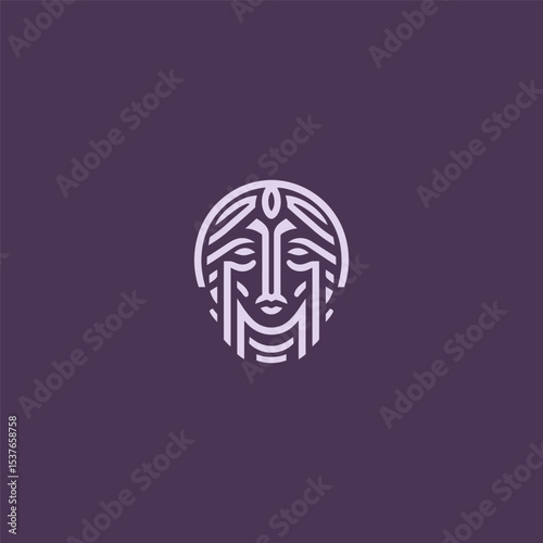 Abstract goddess logo in elegant and stylized form.