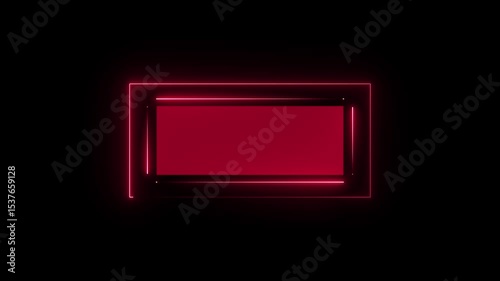 lights in rectangle shape background. HUD motion 4K animation with black screen background. Abstract Glow Light Rectangle Background