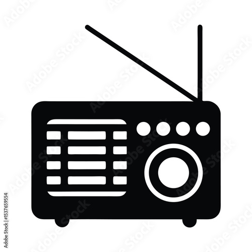 Old Radio Transmitter Icon Vector Illustration