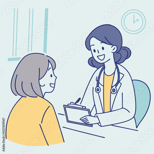 Doctor giving health advice – friendly modern style