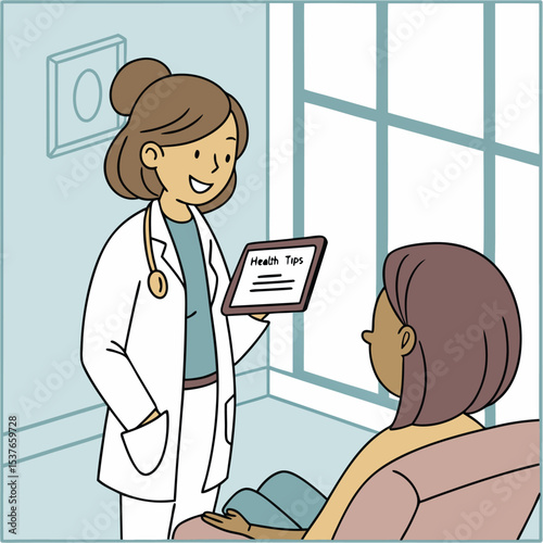 Doctor giving health advice – friendly modern style