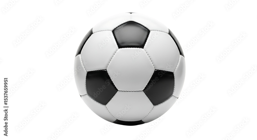 Obraz premium Isolated Soccer Ball on Transparent Background Classic White and Black Ball for Team Sports Equipment Football Match Competition